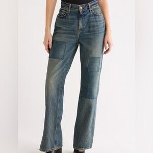Good American Khloe Patchwork Straight-Leg Jeans